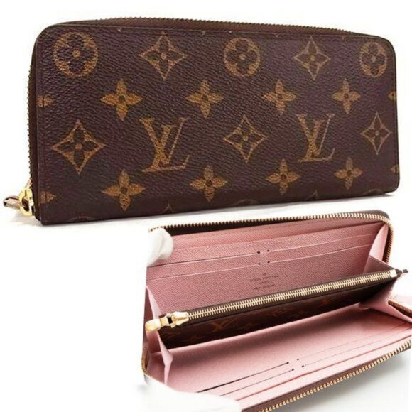 🌷Louis Vuitton Monogram Clemence Zippy Long Wallet Rose Ballerine Pink Interior - Picture 2 of 15
